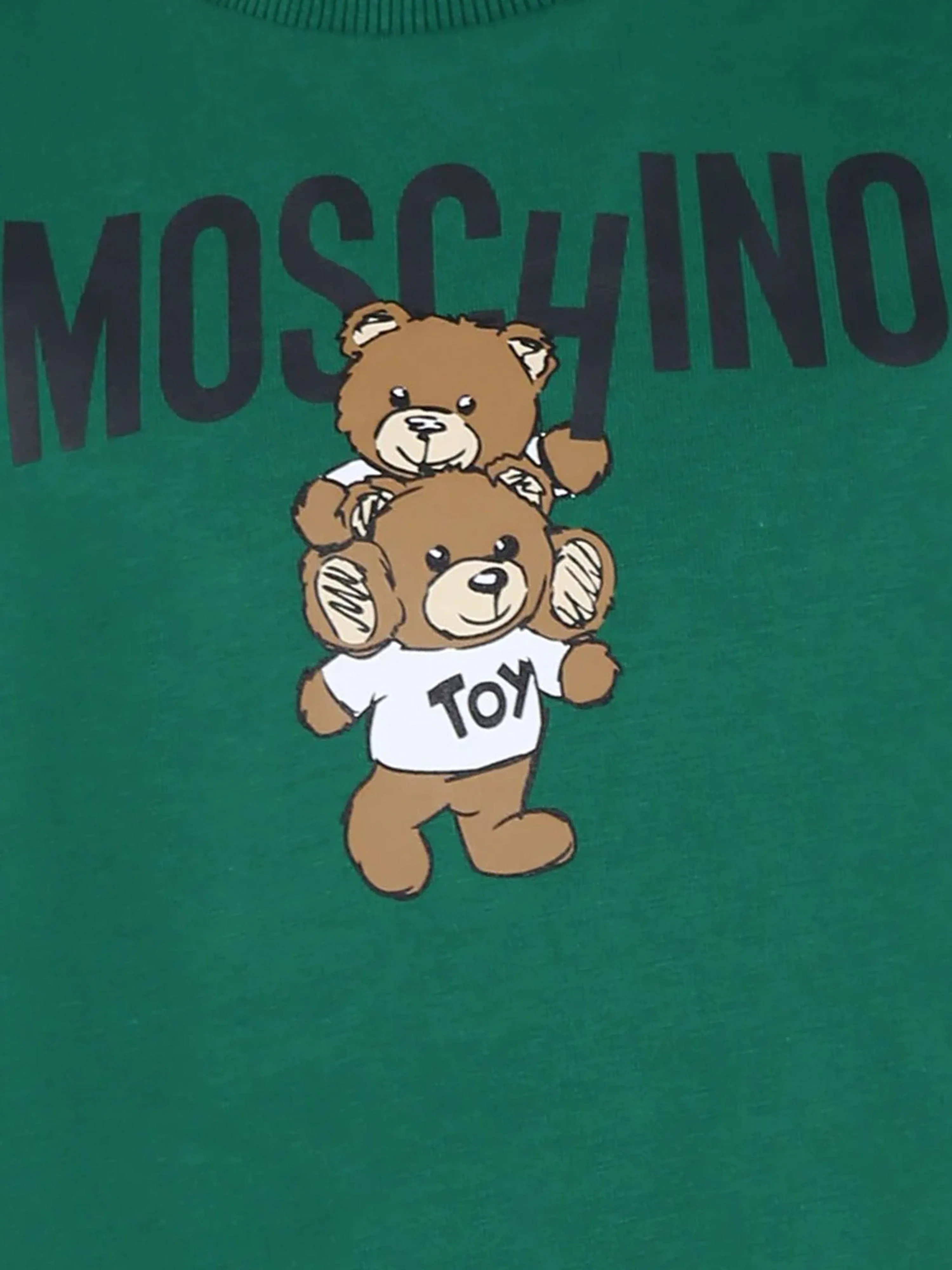 Moschino Kids Teddy Bear Logo T-Shirt in Green