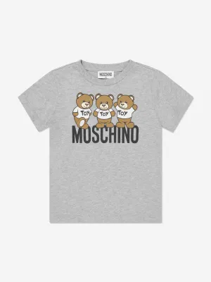 Moschino Kids Teddy Bear Logo T-Shirt in Grey