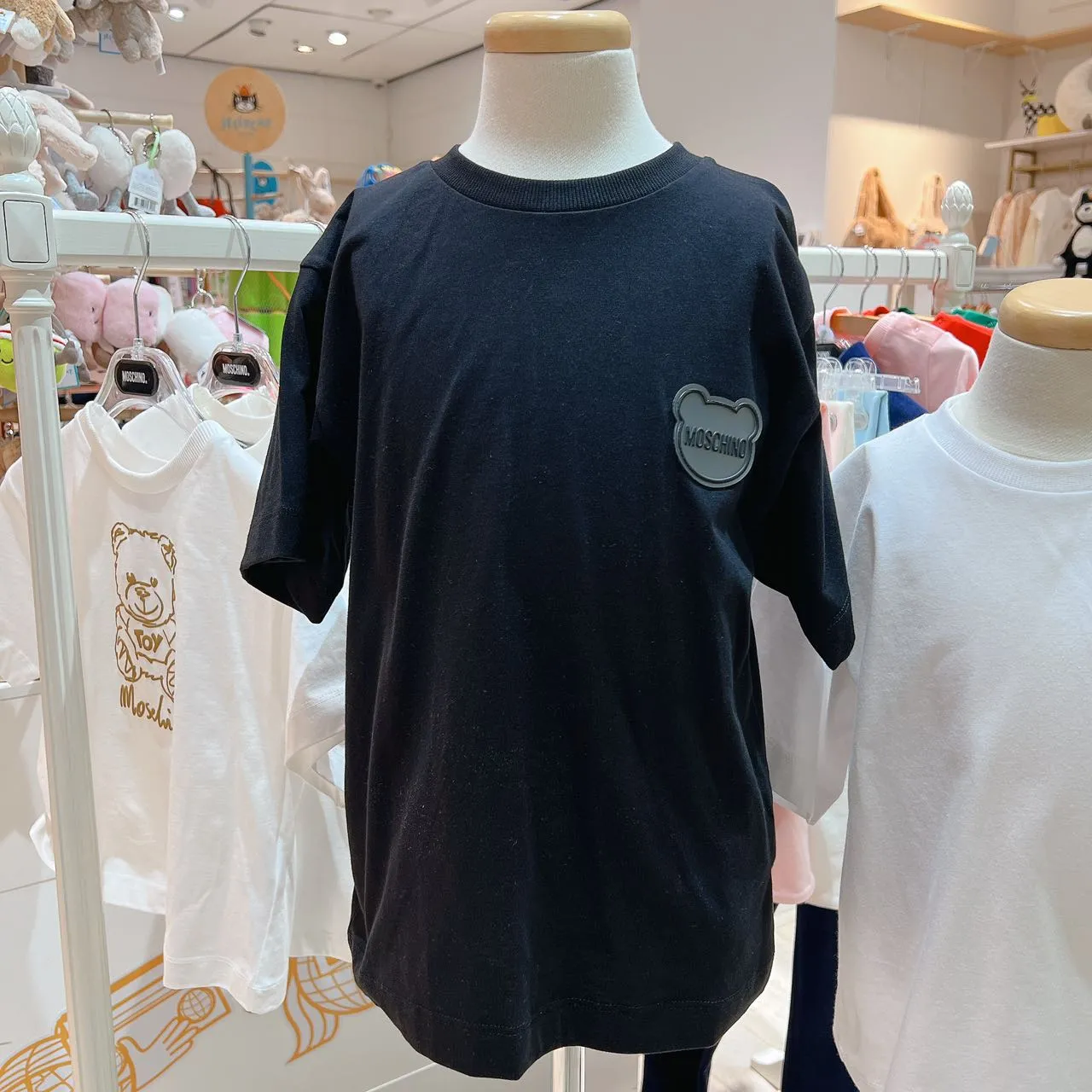 Moschino Kids Teddy Bear Maxi Short Sleeve T-shirt With Rubber Patch Logo