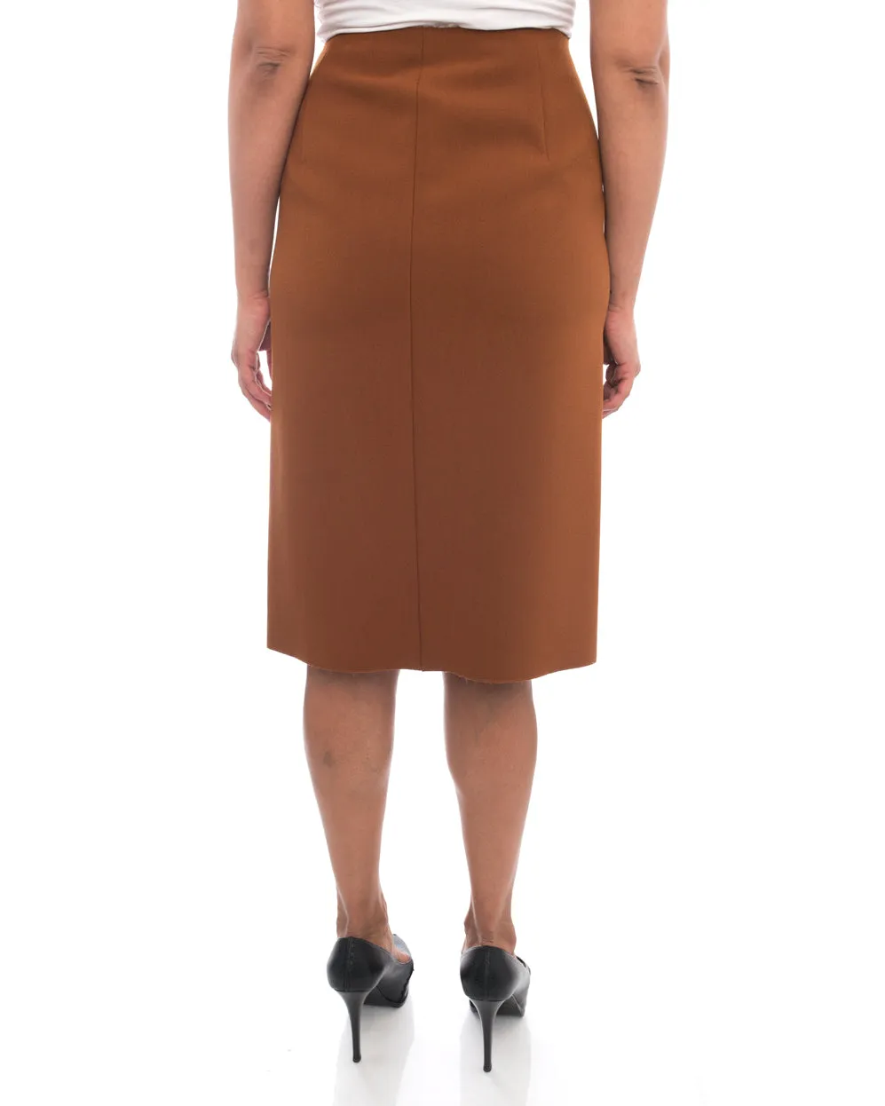 MSGM Rust Ruffle Wrap Skirt - 8