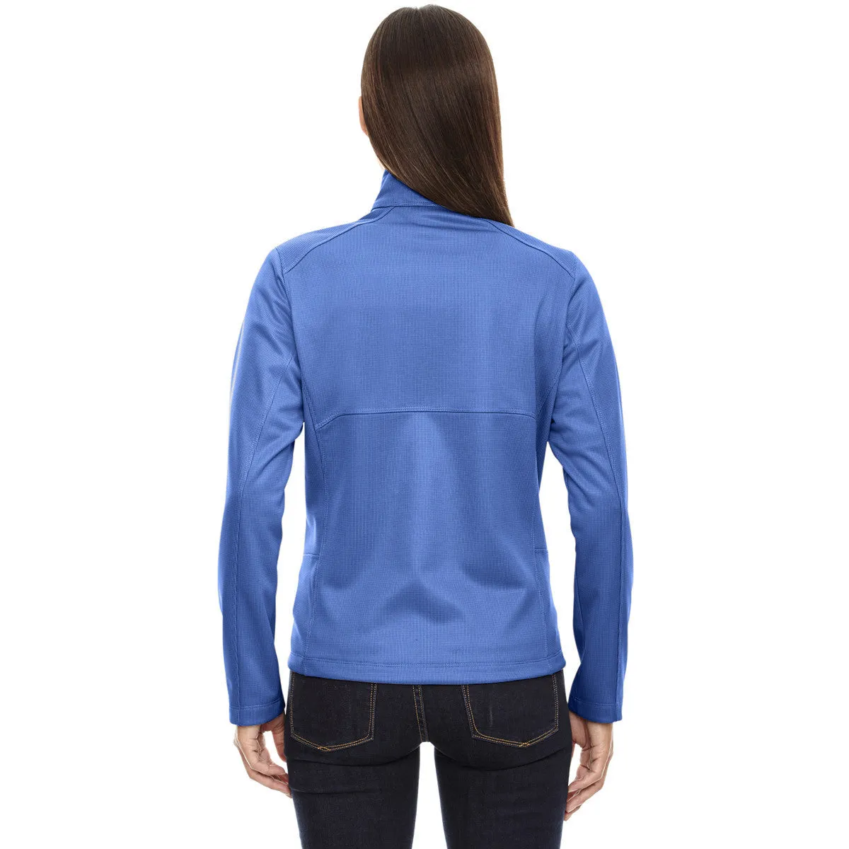 North End Women's Nautical Blue Trace Printed Fleece Jacket