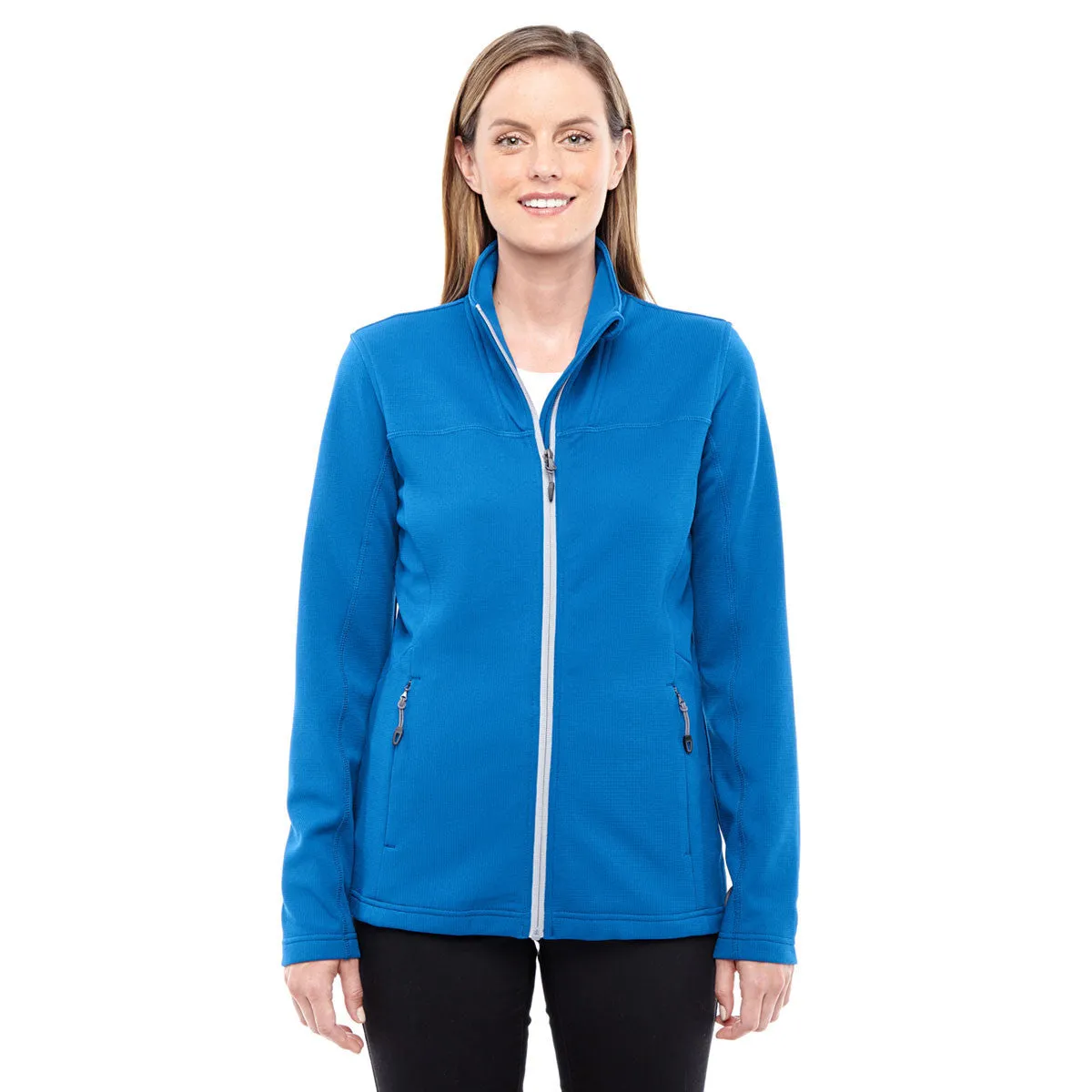 North End Women's Nautical Blue/Platinum Performance Fleece Jacket
