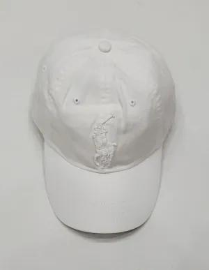Nwt Polo Ralph Lauren White ON White Big Pony Adjustable Strap Back Hat
