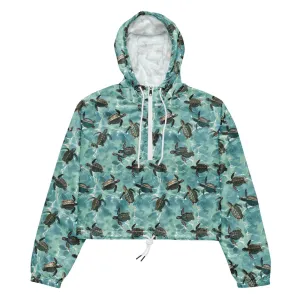Oceanic Sea Turtle Women’s cropped Windbreaker