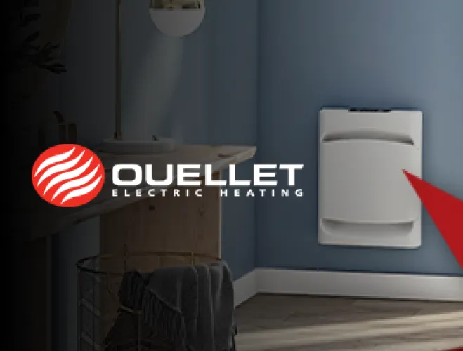 Ouellet High End Baseboard Heater 500/375W 240/208V Metallic Charcoal, 750mm