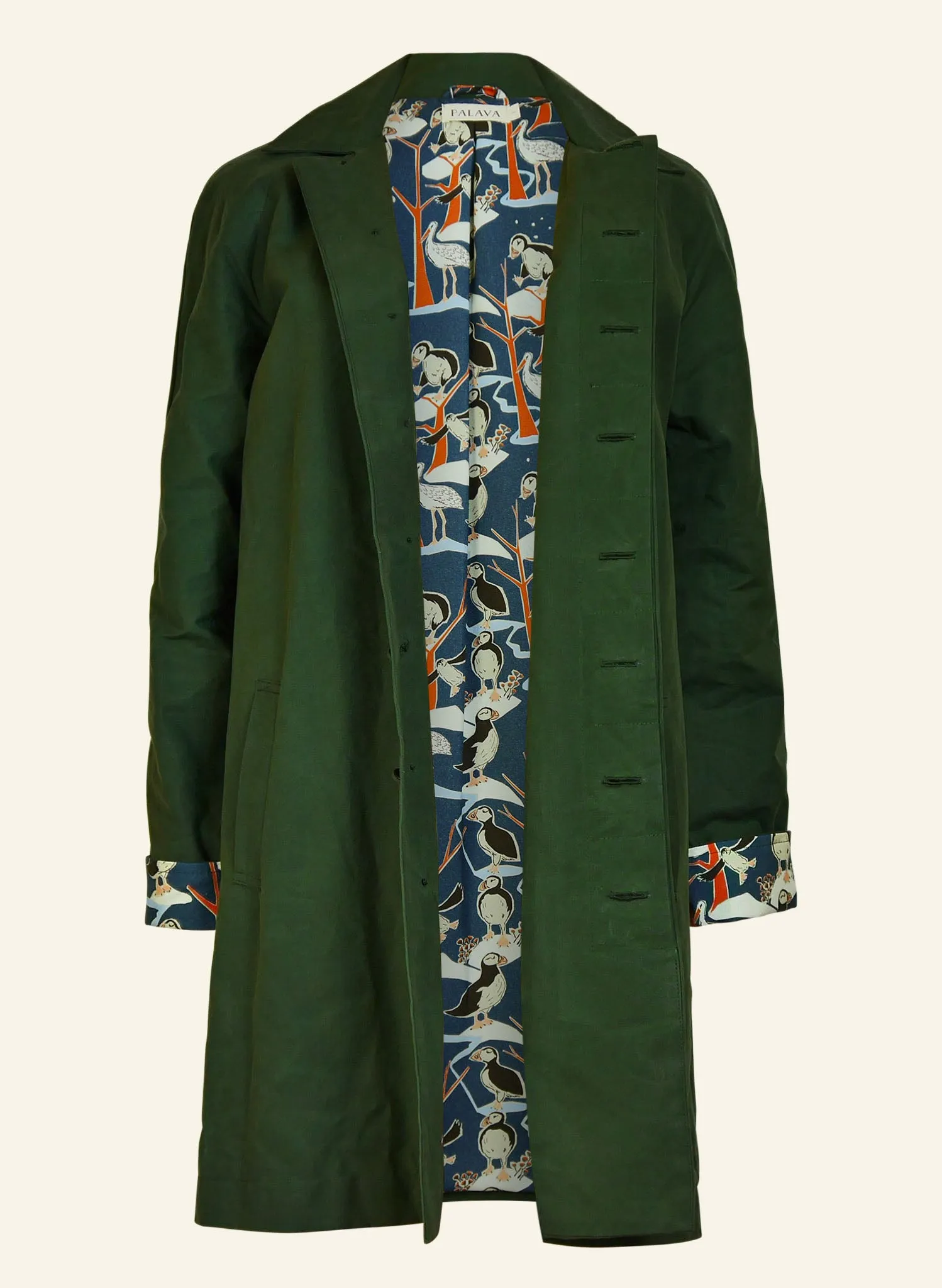 Palava Trenchcoat - Dark Green - Puffin Lining