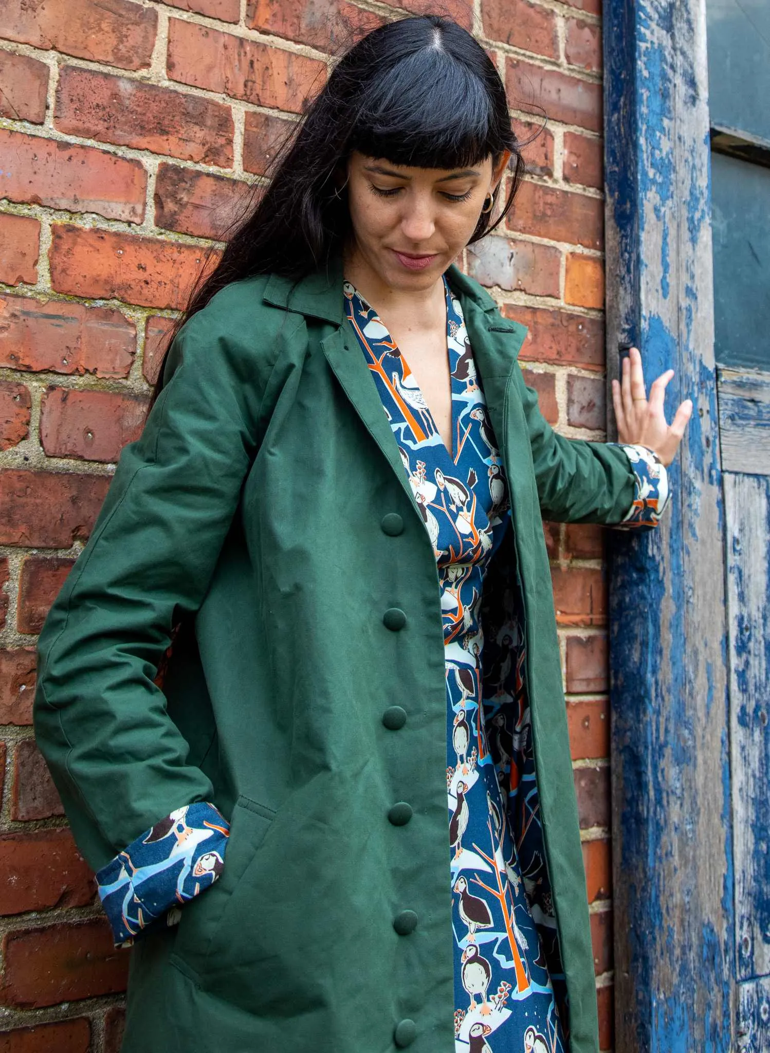 Palava Trenchcoat - Dark Green - Puffin Lining