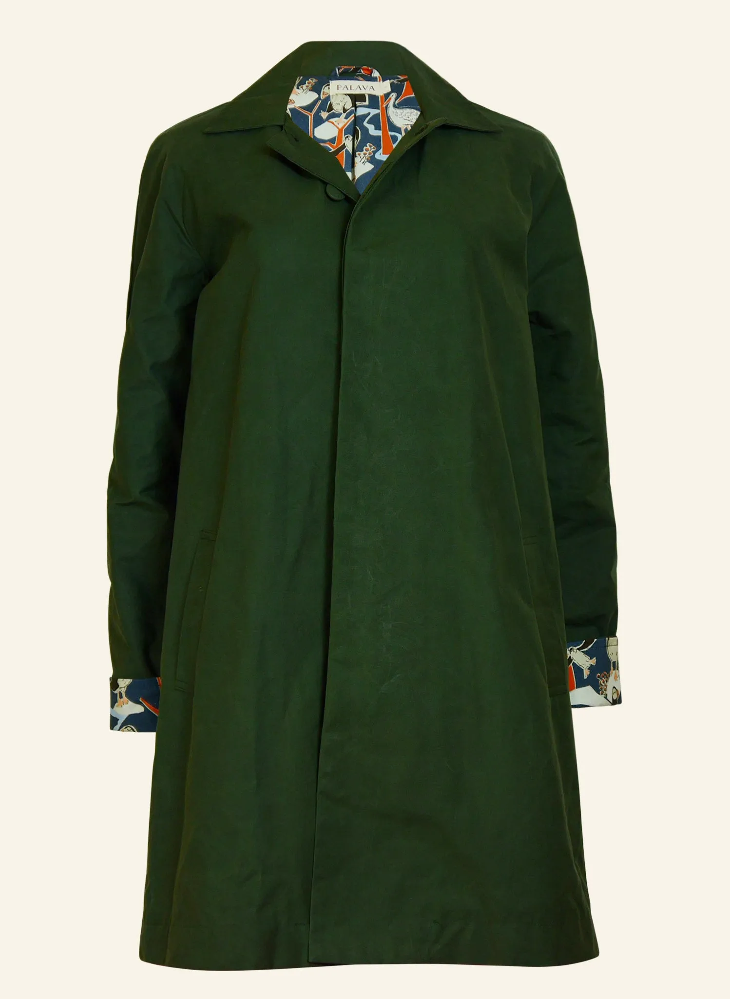 Palava Trenchcoat - Dark Green - Puffin Lining
