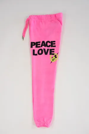 *Peace Love Neon Pink Sweatpant*