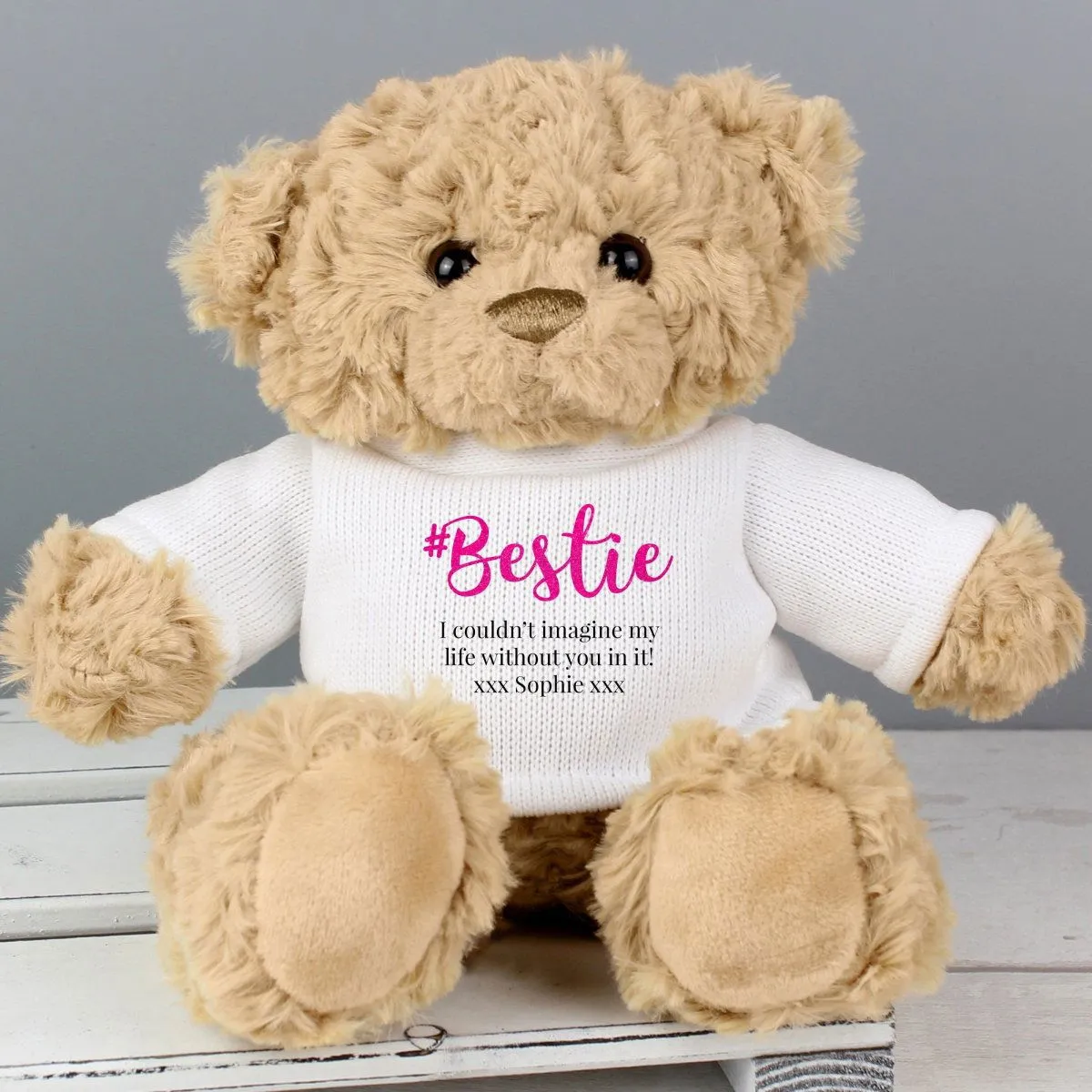 Personalised #Bestie Teddy Bear