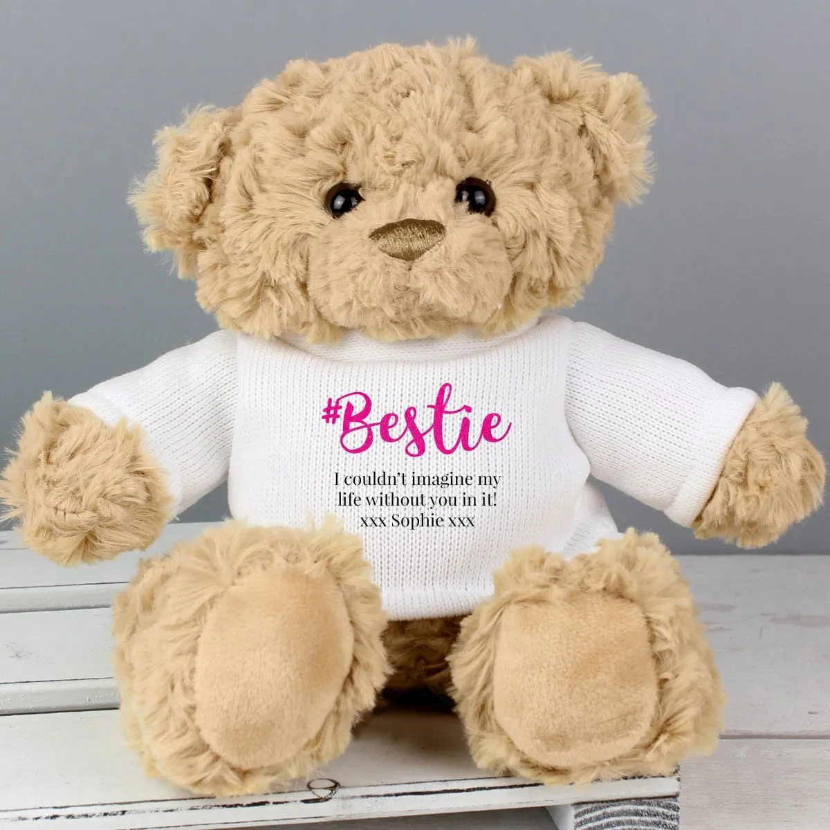 Personalised #Bestie Teddy Bear