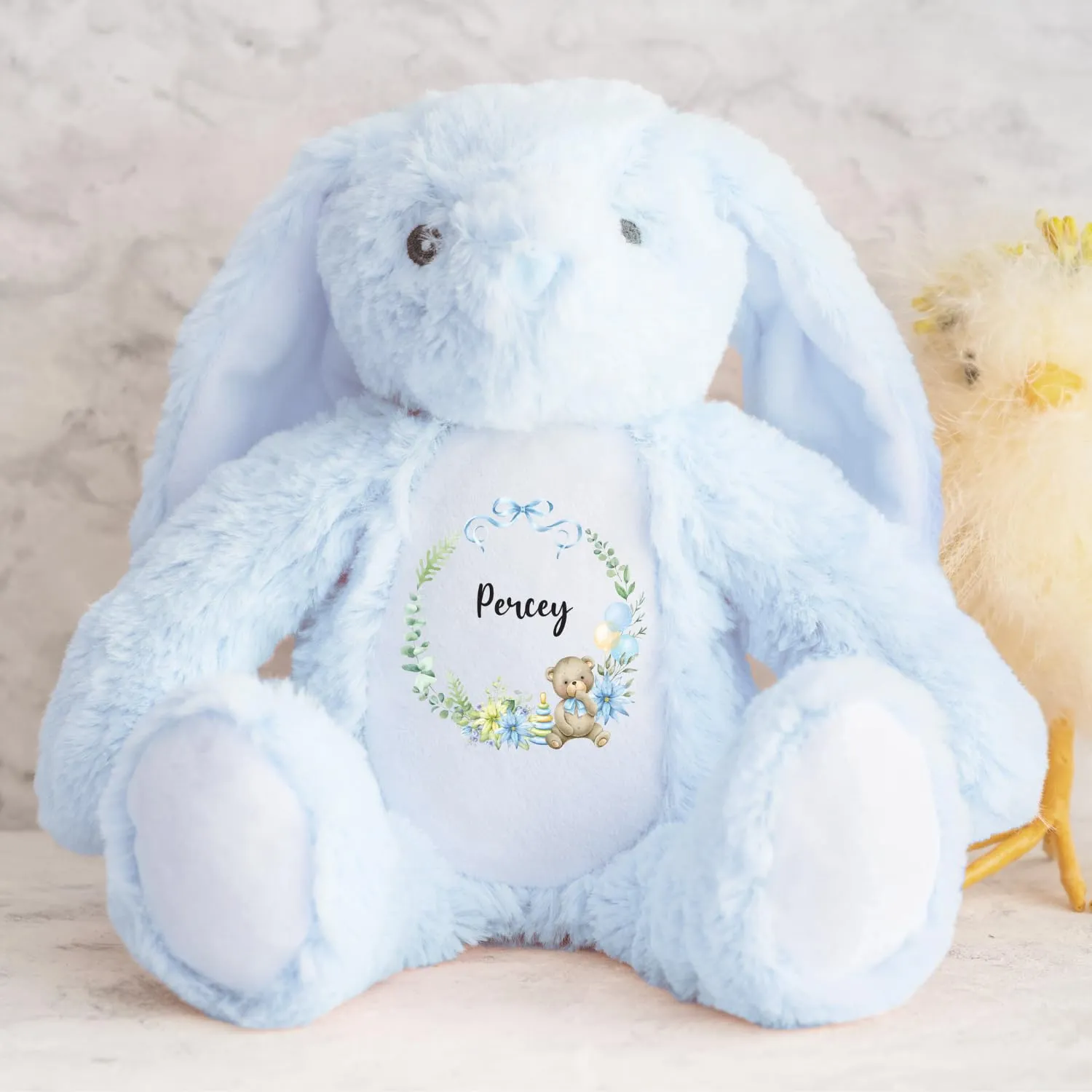 Personalised Bunny Rabbit, New Baby Gift, Personalised Plush Soft Toy, Your Name Teddy, Cuddly Toy, Girls and Boys Teddy Baby Shower Gift
