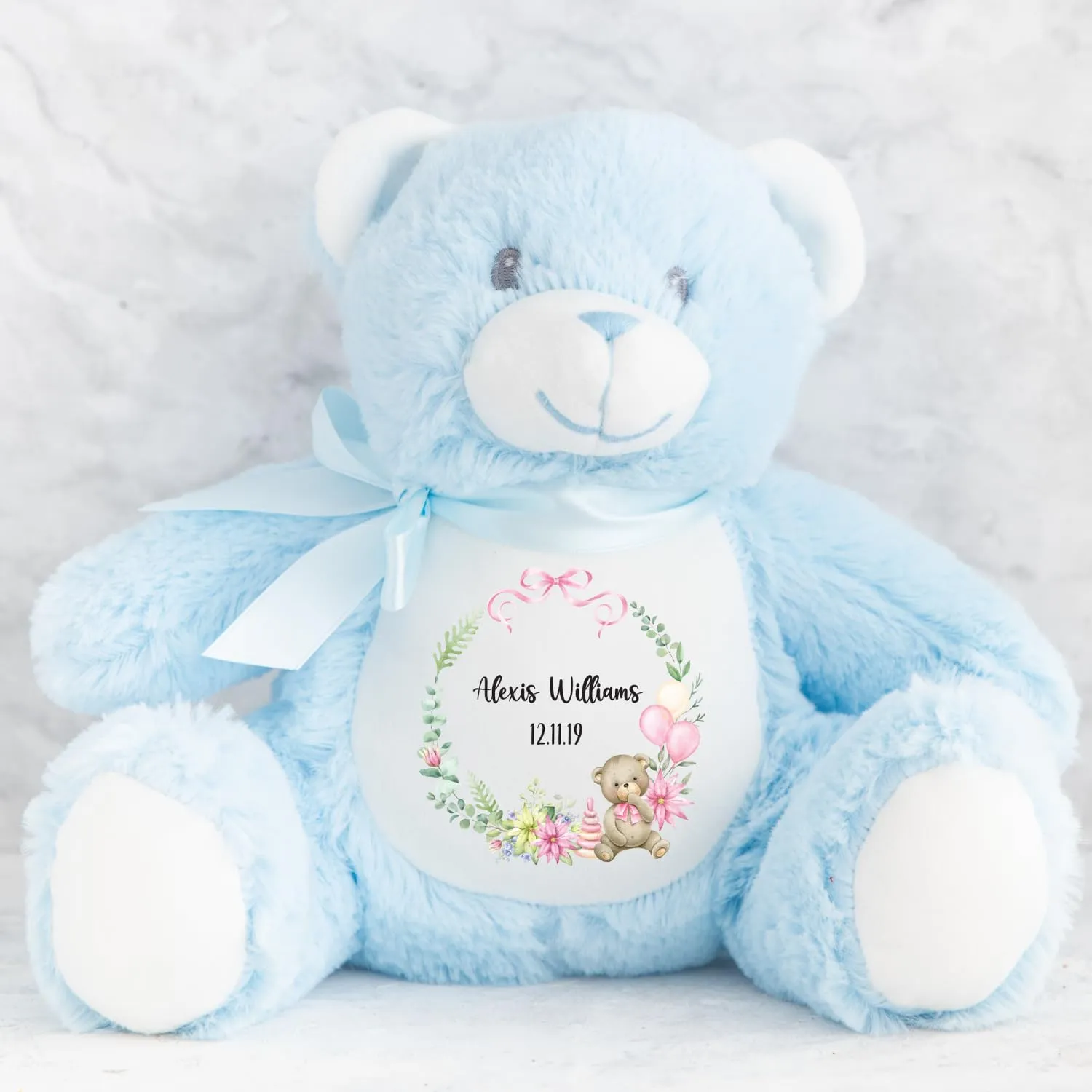 Personalised Bunny Rabbit, New Baby Gift, Personalised Plush Soft Toy, Your Name Teddy, Cuddly Toy, Girls and Boys Teddy Baby Shower Gift