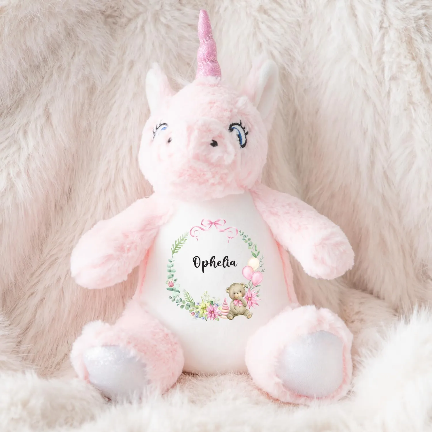 Personalised Bunny Rabbit, New Baby Gift, Personalised Plush Soft Toy, Your Name Teddy, Cuddly Toy, Girls and Boys Teddy Baby Shower Gift