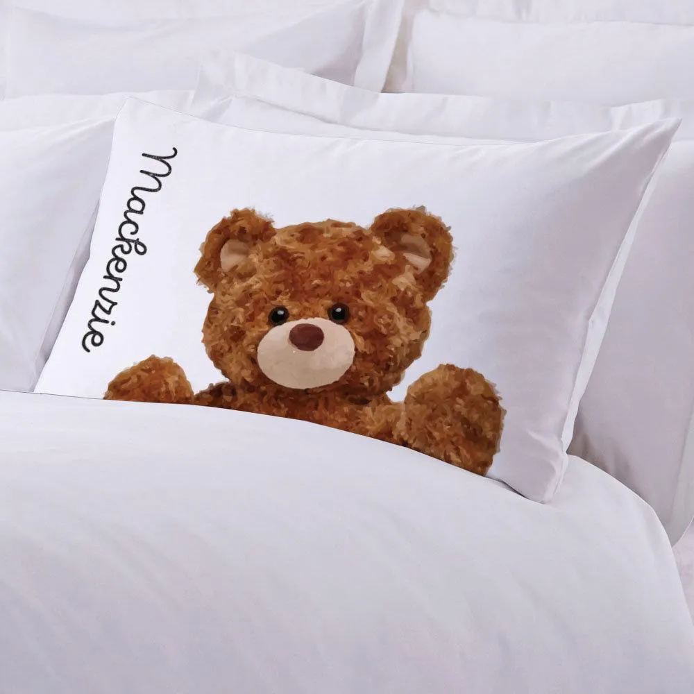 Personalized Caring Teddy Bear Sleeping Pillowcase