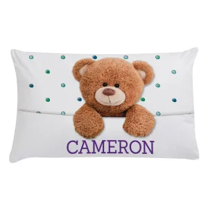 Personalized Caring Teddy Bear Sleeping Pillowcase