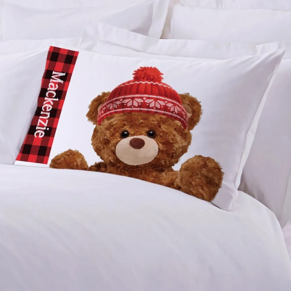 Personalized Caring Teddy Bear Sleeping Pillowcase