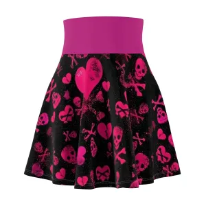 Pink Skull Skater Skirt