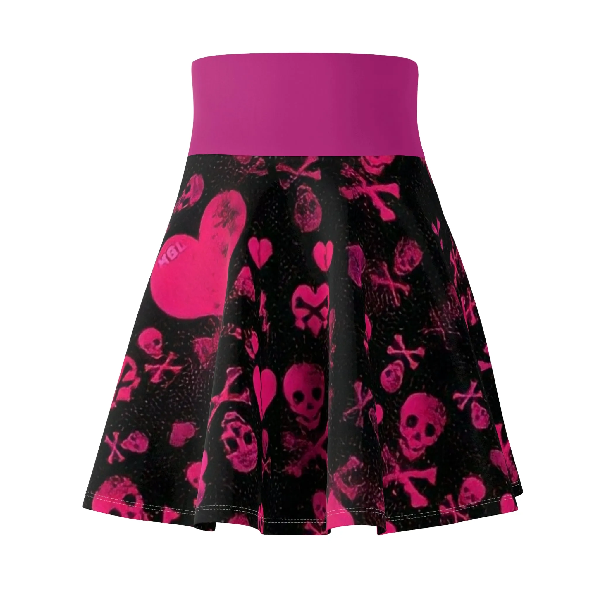 Pink Skull Skater Skirt
