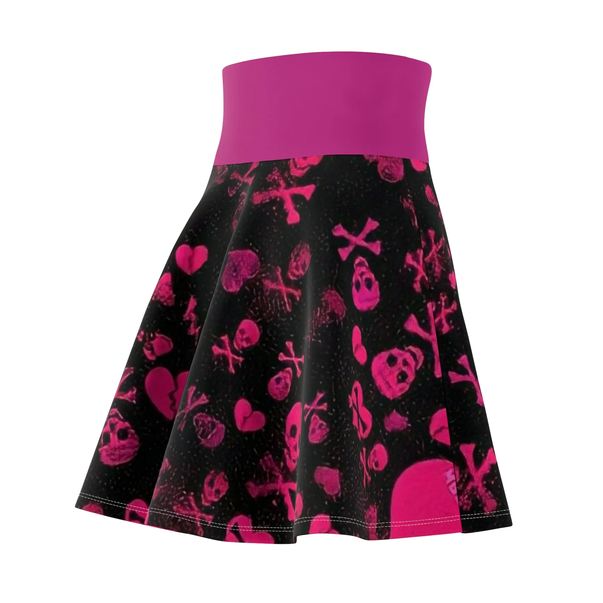 Pink Skull Skater Skirt