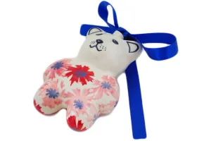 Polish Pottery 3" Teddy Bear Ornament Blossom Radiance UNIKAT
