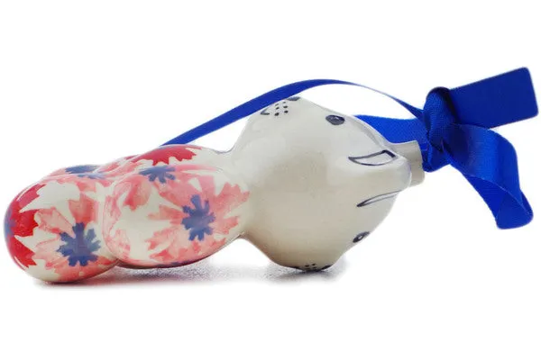 Polish Pottery 3" Teddy Bear Ornament Blossom Radiance UNIKAT