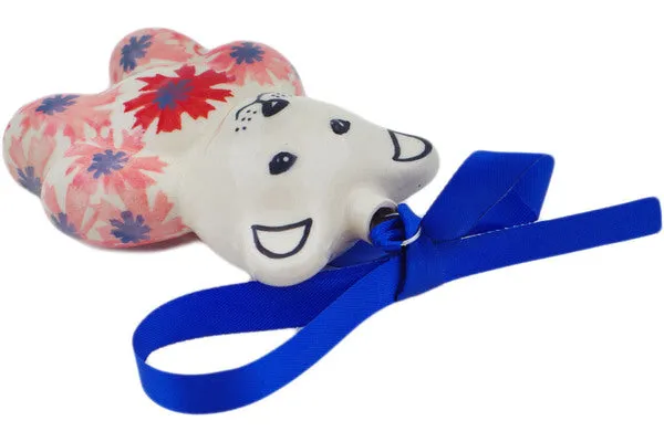 Polish Pottery 3" Teddy Bear Ornament Blossom Radiance UNIKAT