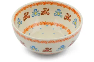 Polish Pottery 6" Bowl Teddy Bear