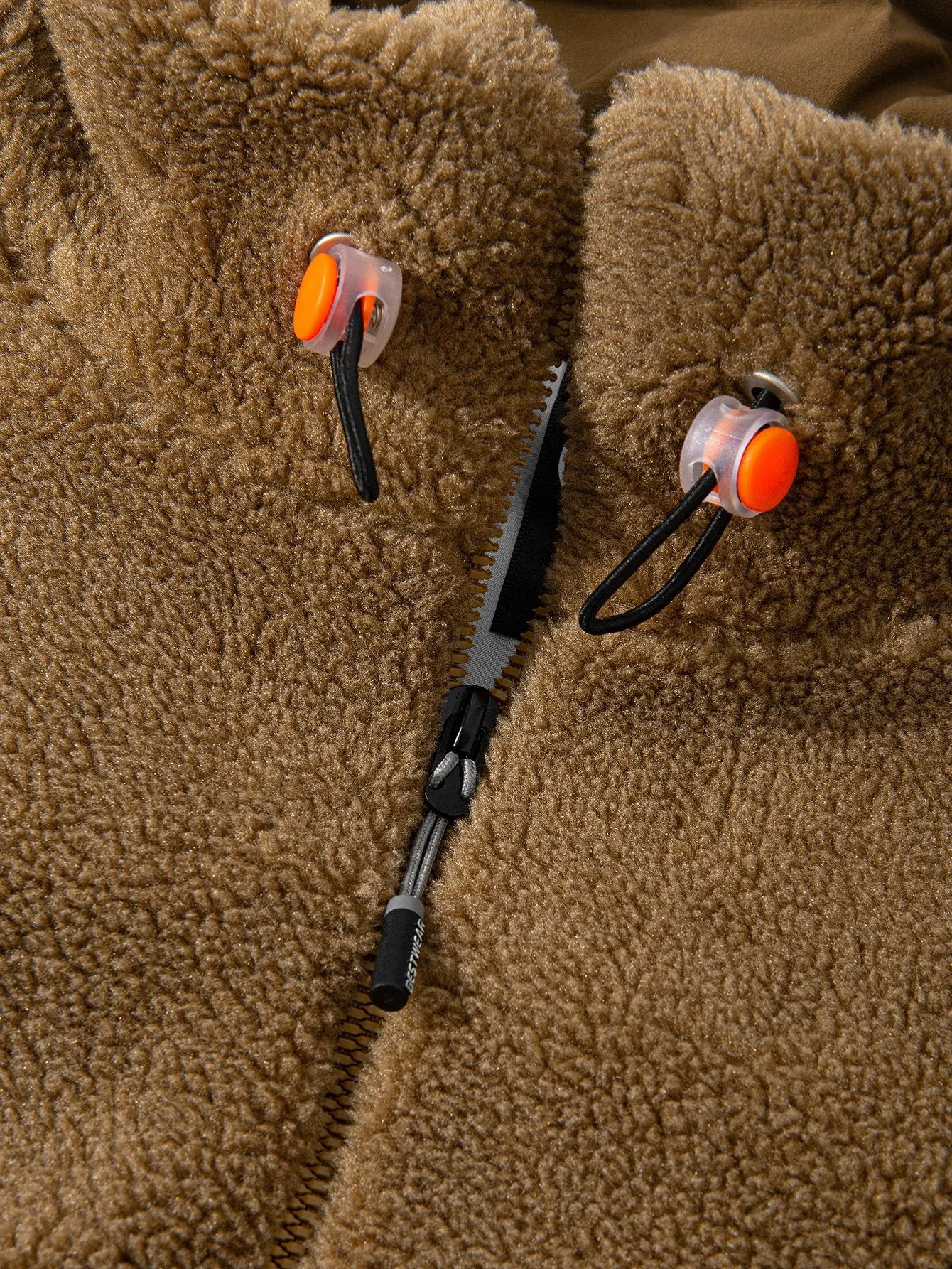 Quilted Lined Teddy Fleece Zip Up Coat