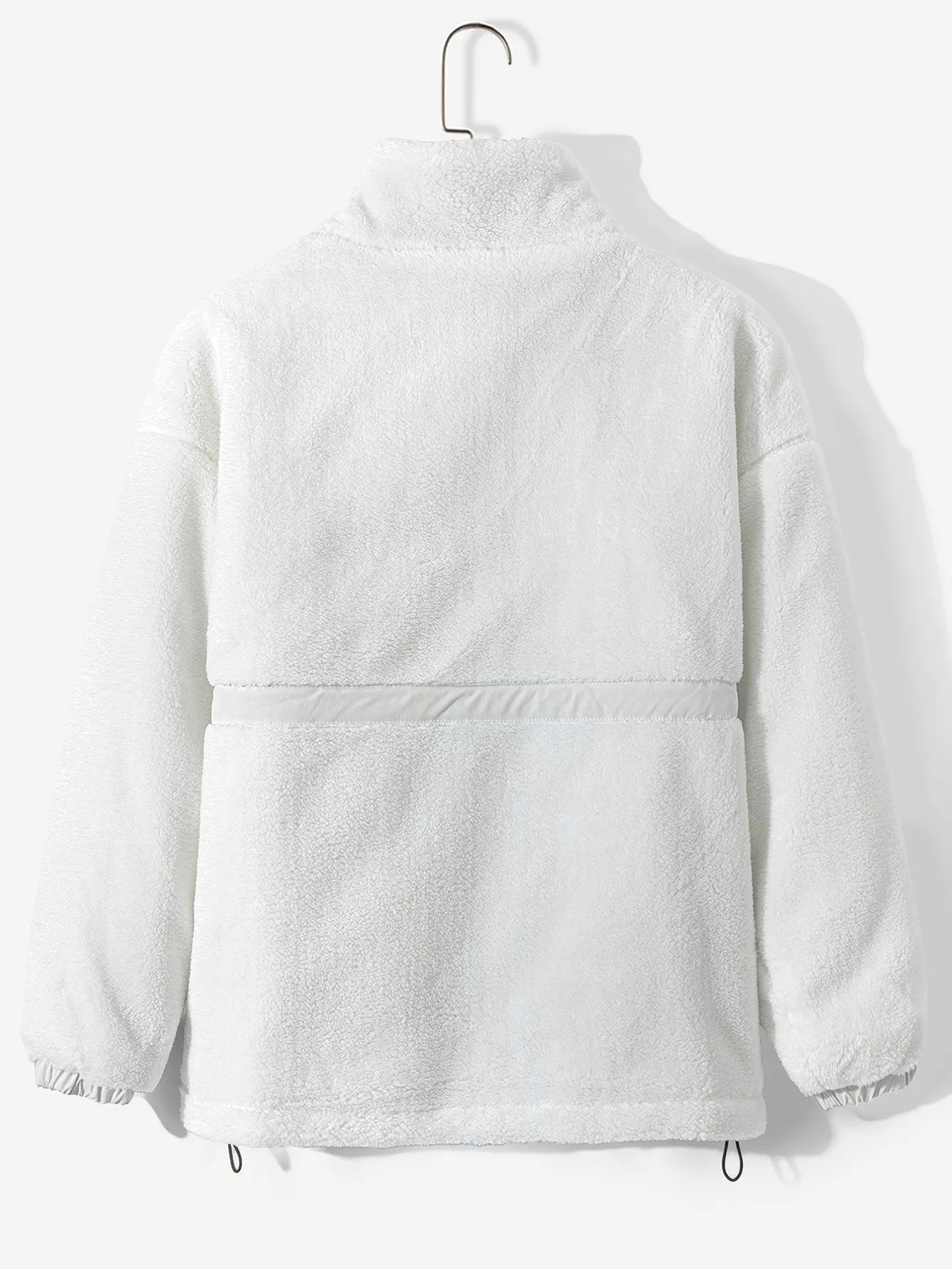 Quilted Lined Teddy Fleece Zip Up Coat