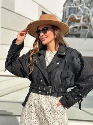 Rhinestone Biker Jacket