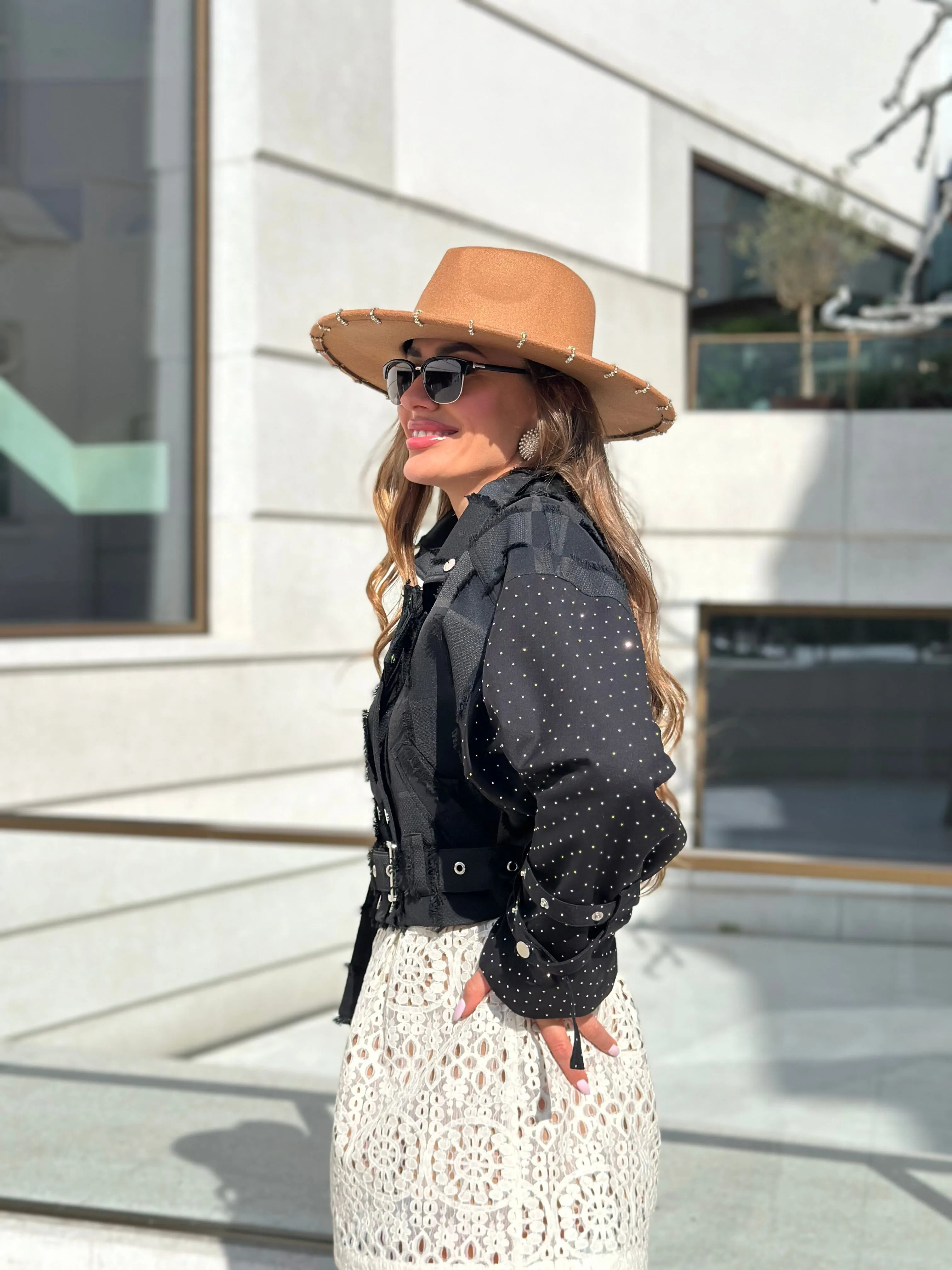Rhinestone Biker Jacket