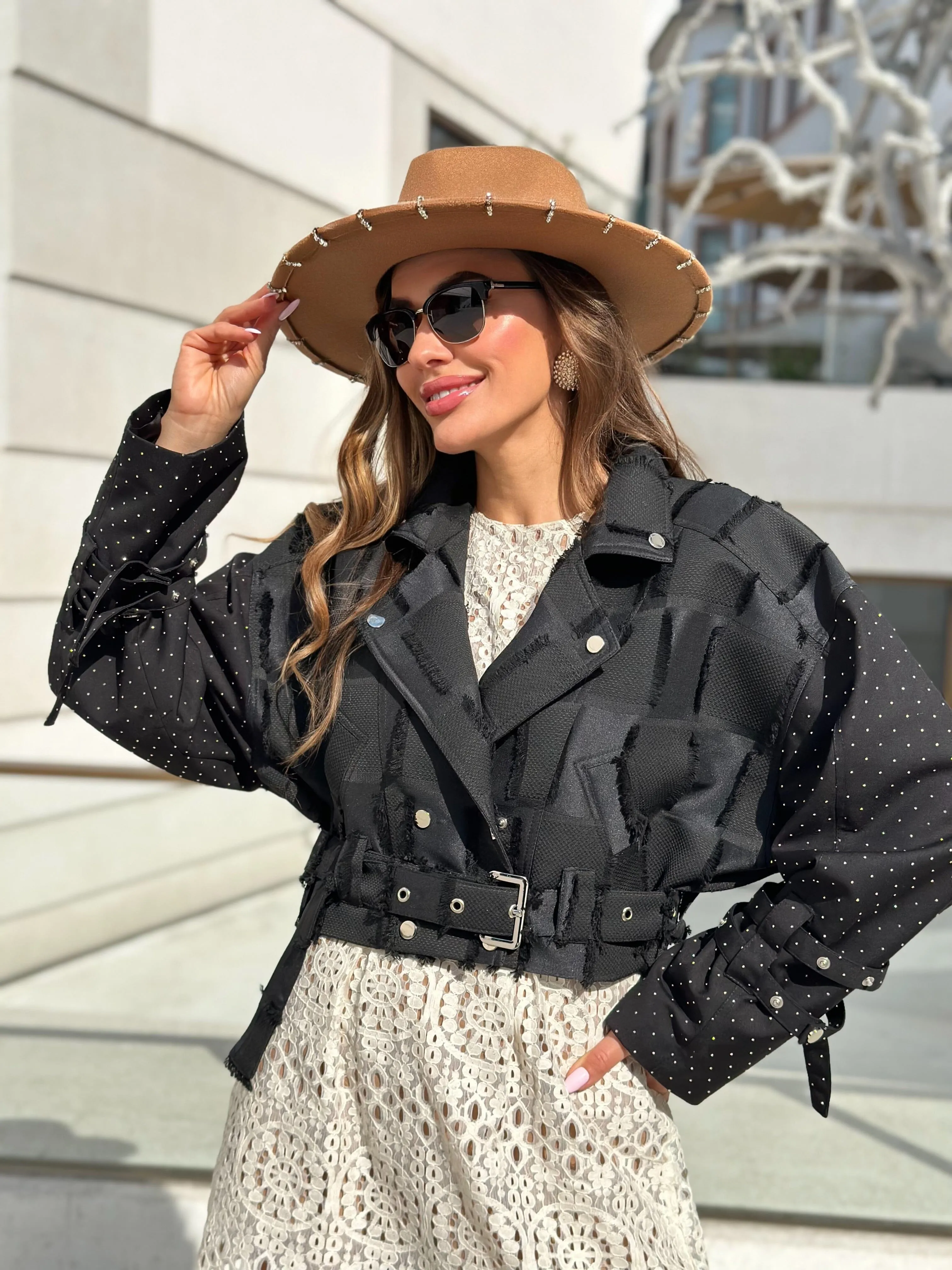 Rhinestone Biker Jacket