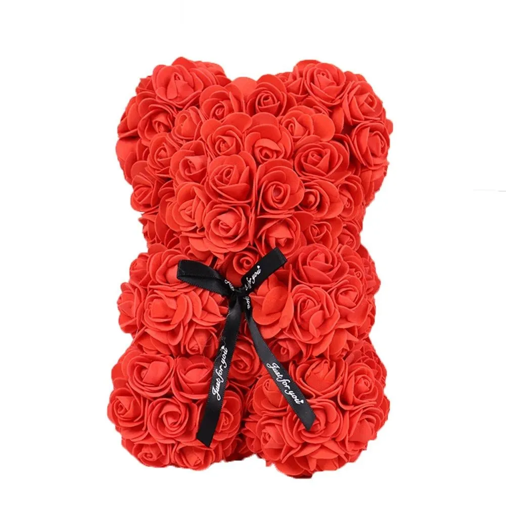 Roses Teddy Bear - Flower Bear Gift for Valentines Day, Mothers Day, Wedding and Anniversary & Bridal Showers