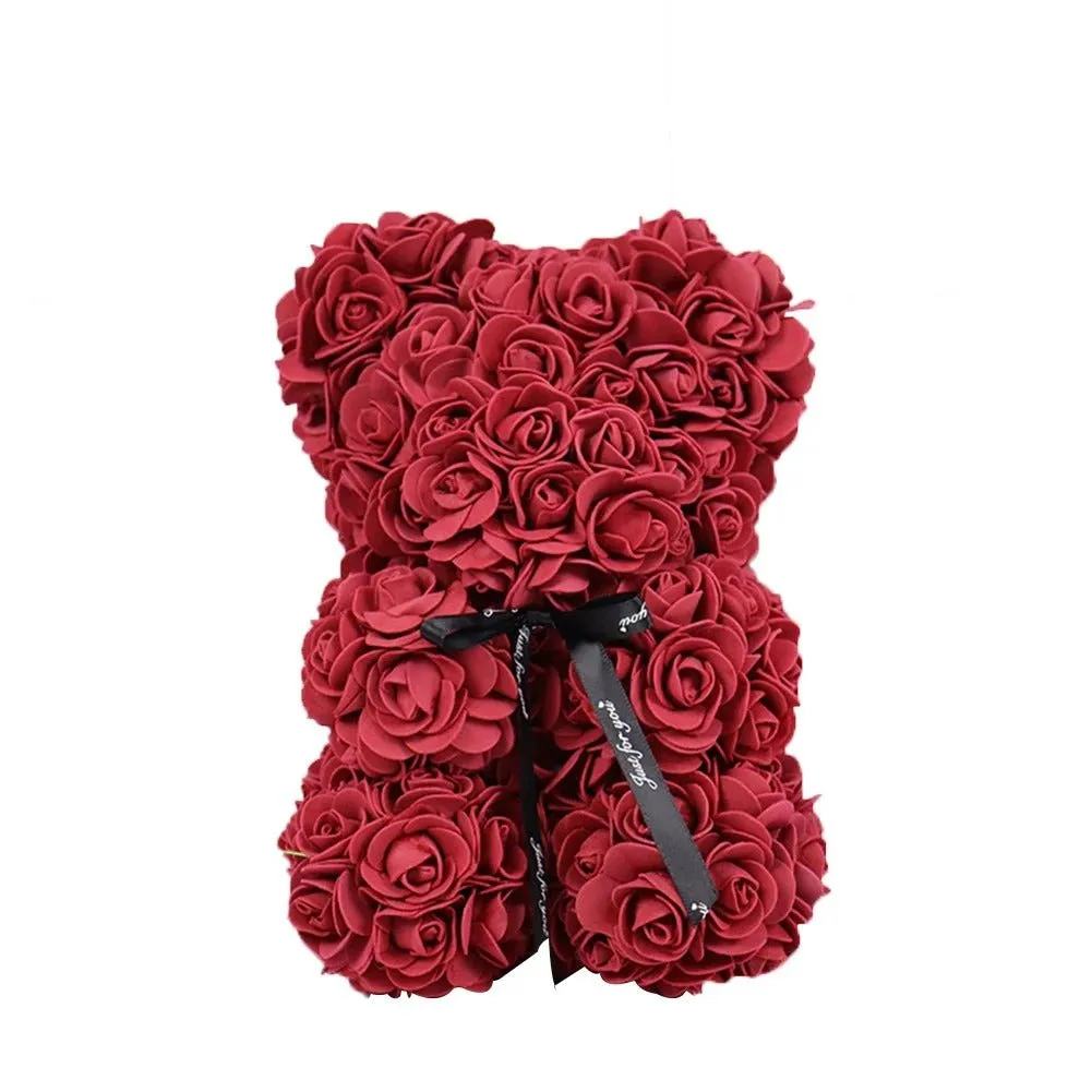 Roses Teddy Bear - Flower Bear Gift for Valentines Day, Mothers Day, Wedding and Anniversary & Bridal Showers