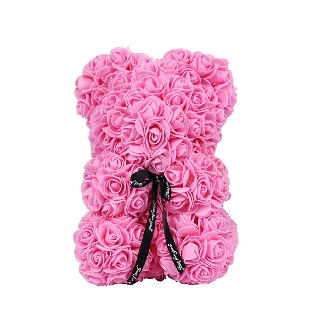 Roses Teddy Bear - Flower Bear Gift for Valentines Day, Mothers Day, Wedding and Anniversary & Bridal Showers