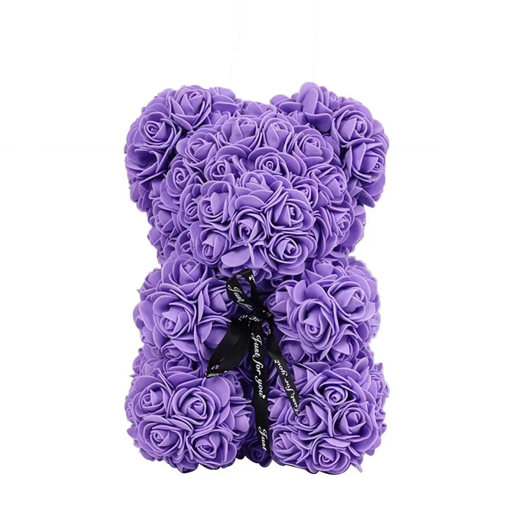 Roses Teddy Bear - Flower Bear Gift for Valentines Day, Mothers Day, Wedding and Anniversary & Bridal Showers
