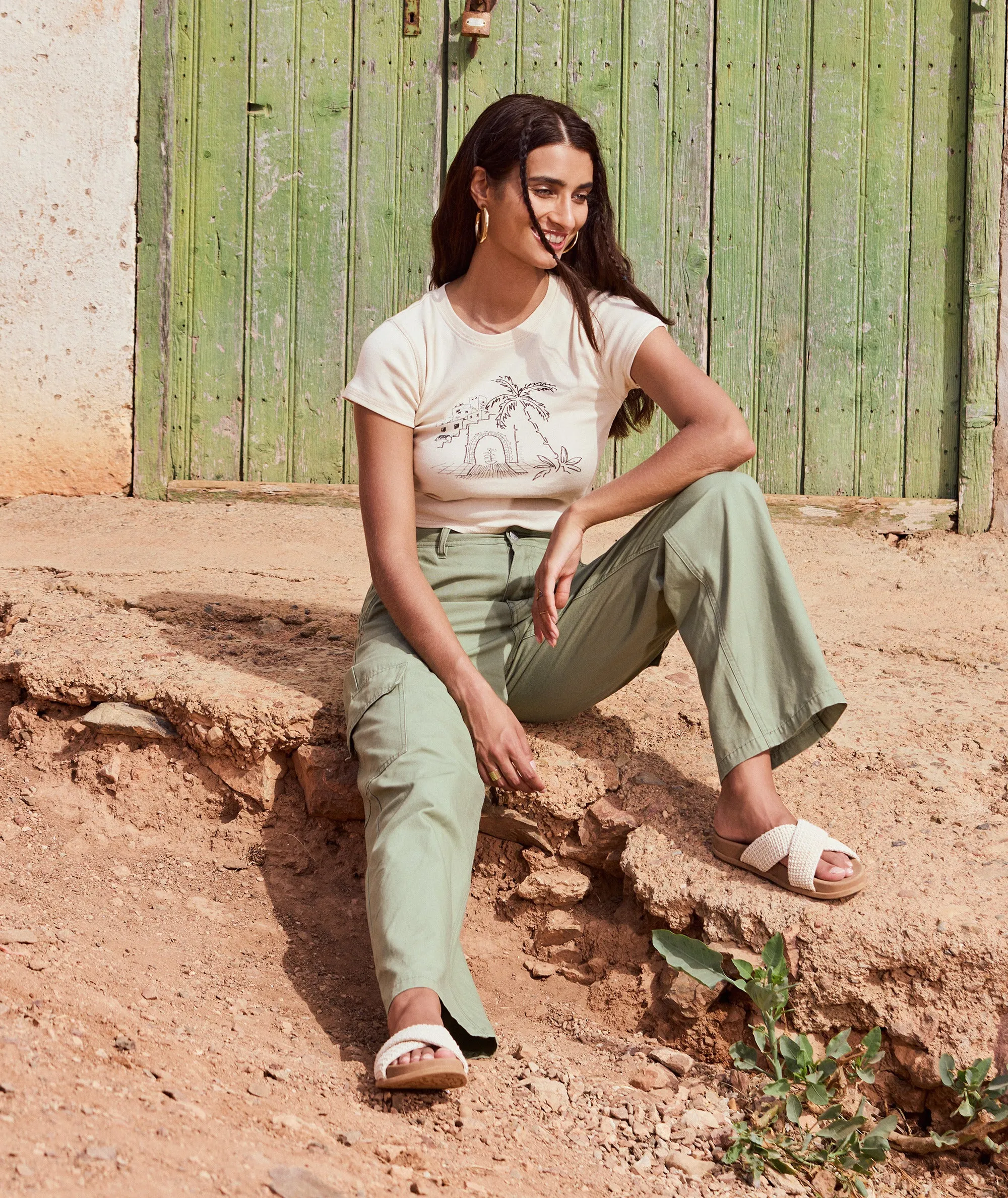 Roxy Left Again Cargo - Oil Green