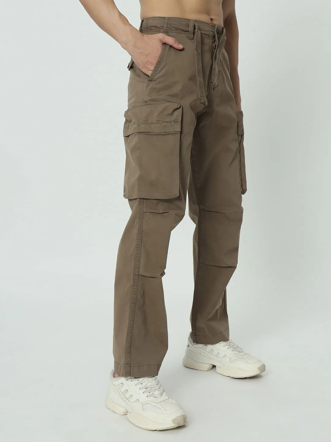 SAINTJONES -NEW STRAIGHT BOX POCKETS BROWN CARGO.