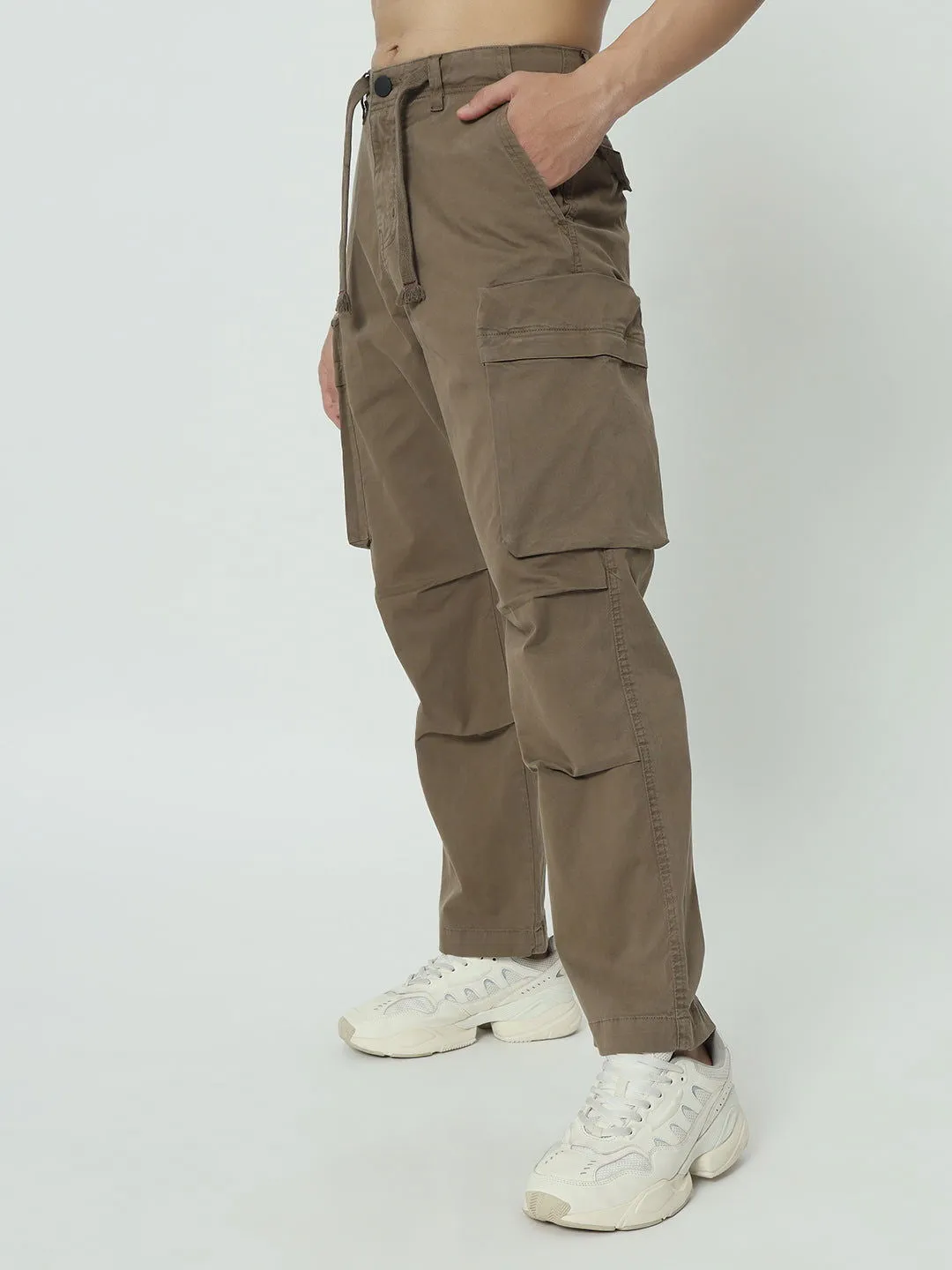 SAINTJONES -NEW STRAIGHT BOX POCKETS BROWN CARGO.