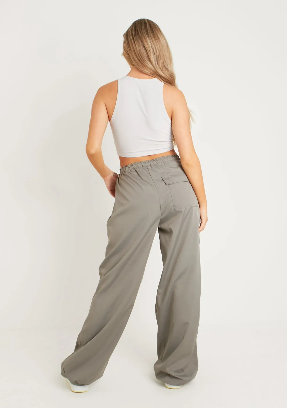 Samantha Charcoal Parachute Cargo Pants