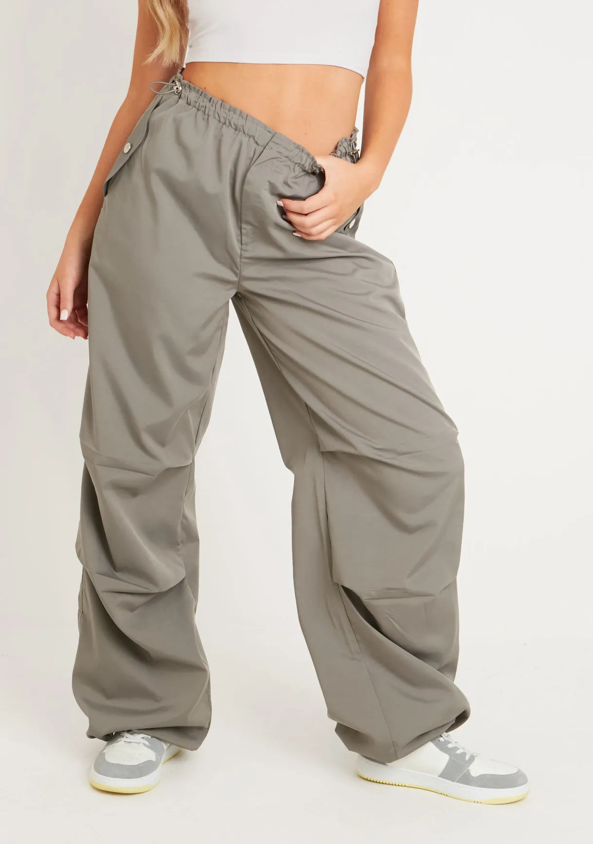 Samantha Charcoal Parachute Cargo Pants