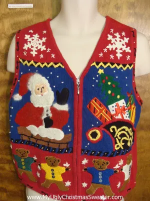 Santa's Coming Funny Christmas Sweater Vest