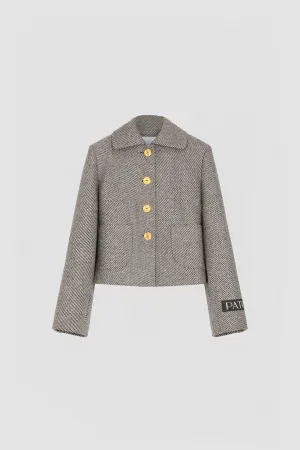 Short jacket in textured wool