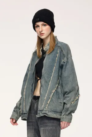 Short Raw Hem Denim Jacket – 2024 Collection