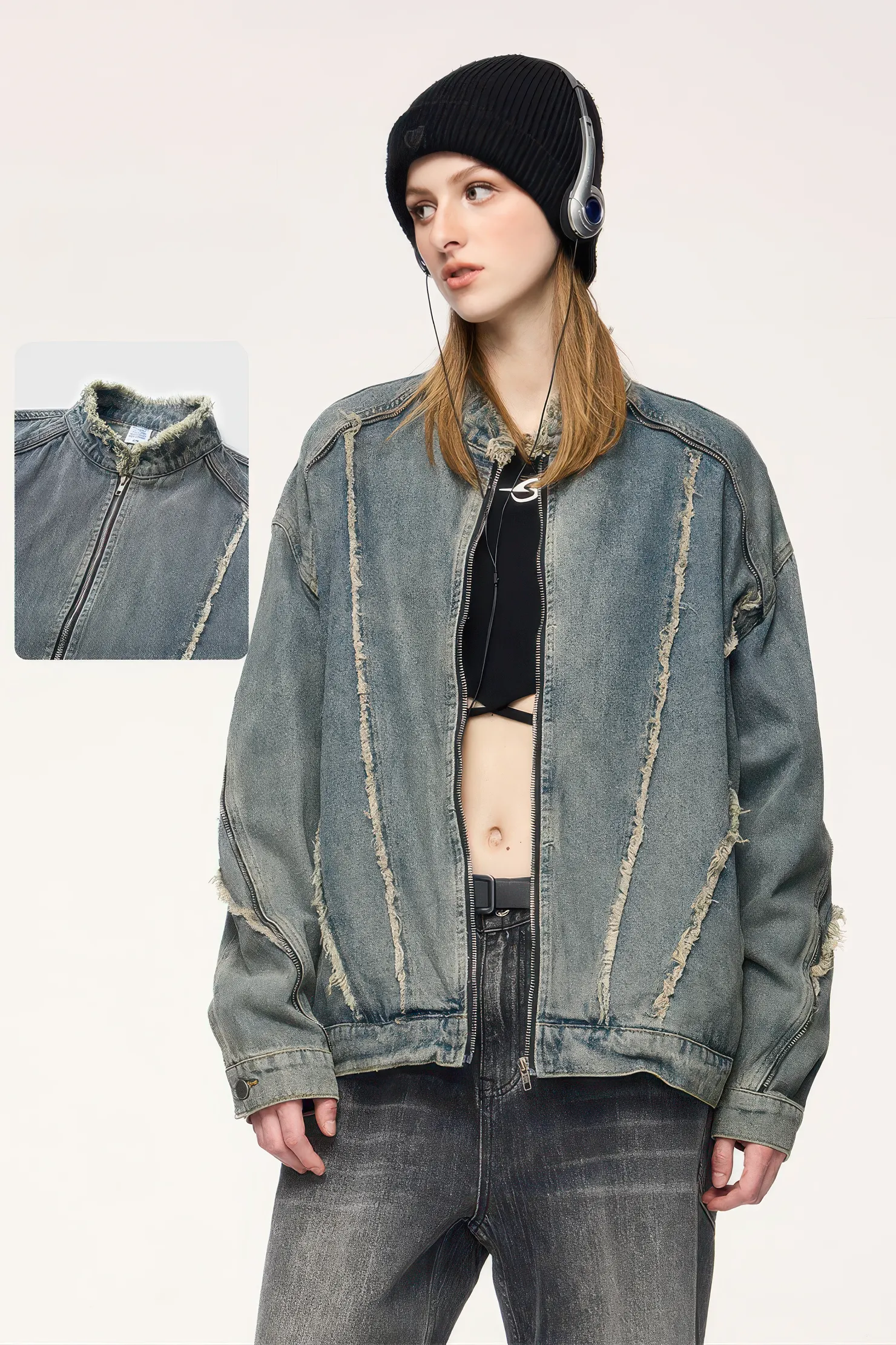 Short Raw Hem Denim Jacket – 2024 Collection