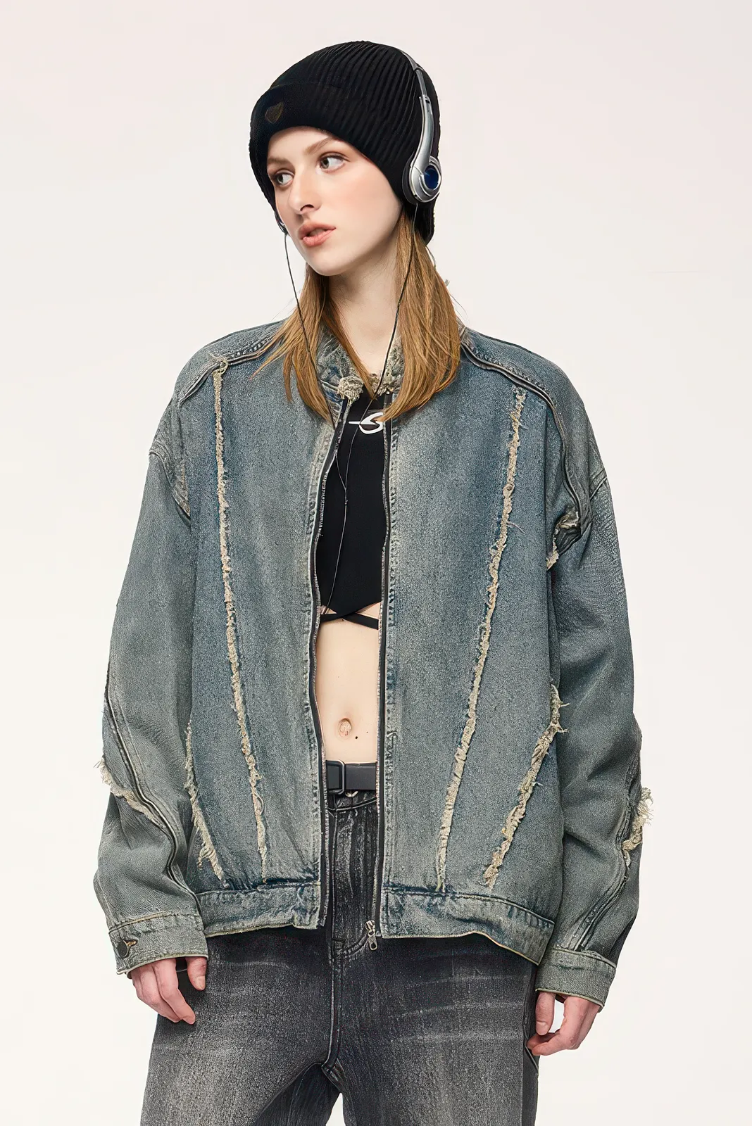 Short Raw Hem Denim Jacket – 2024 Collection