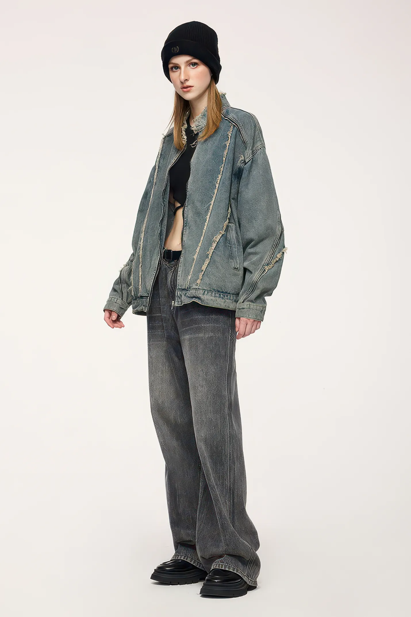 Short Raw Hem Denim Jacket – 2024 Collection