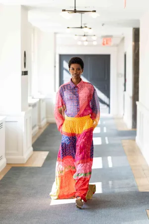 Silk Floral Tiered Printed Maxi Skirt