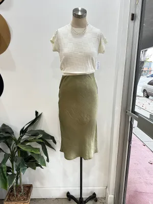 Silky olive skirt